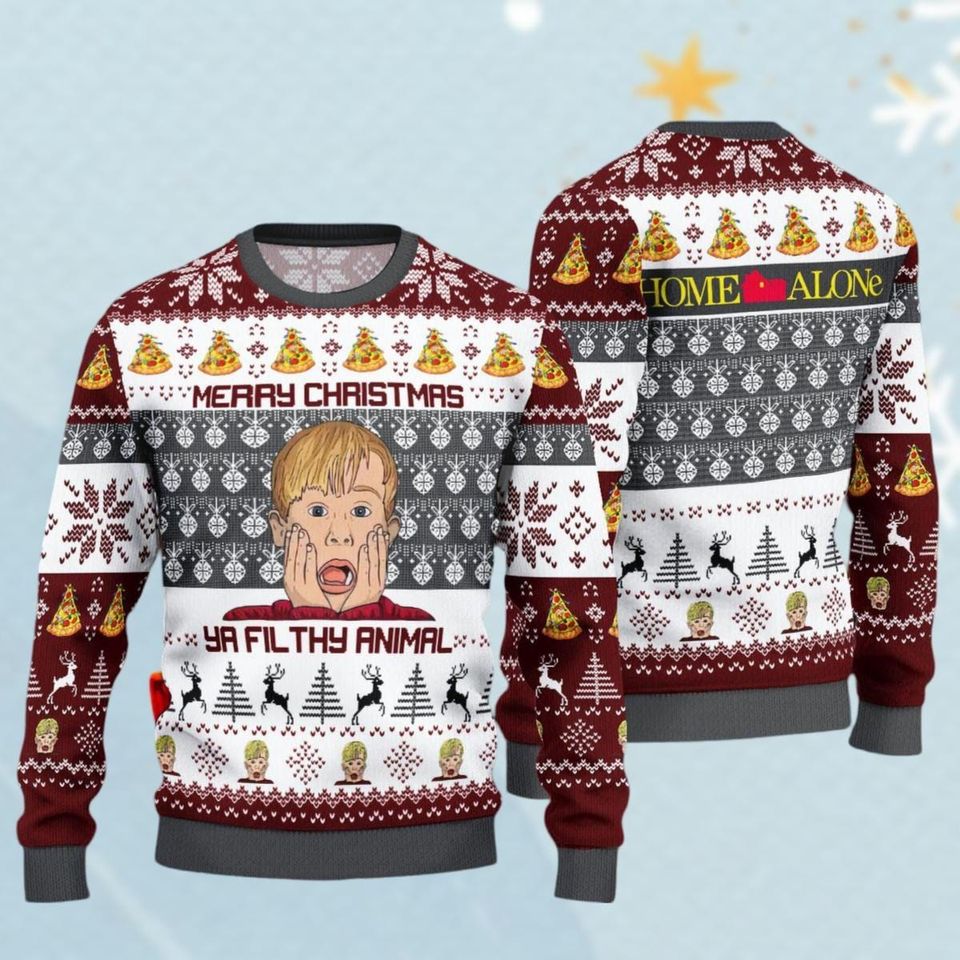 Home Alone Ugly Sweater, Ya Filthy Animal Ugly Christmas Sweater, Kevin McCallister Sweater, Wet Bandits Sweater, Retro Xmas Movie Swea