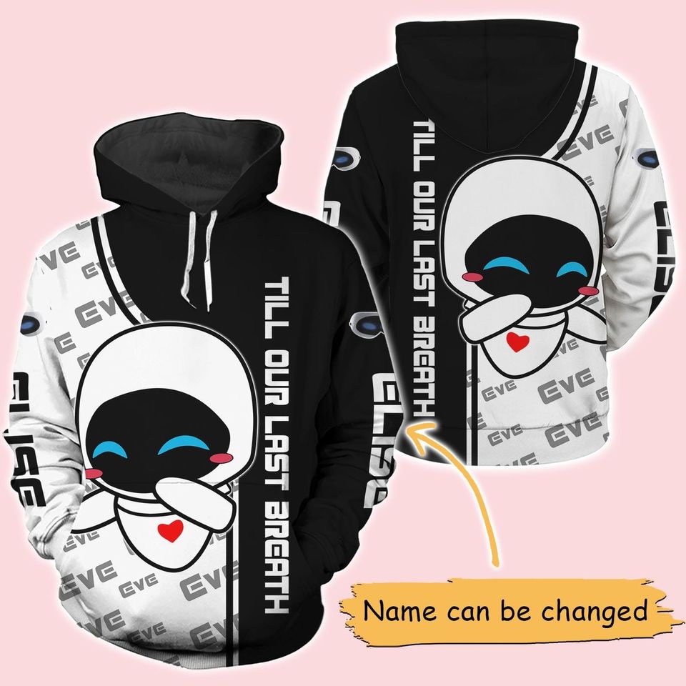 Custom Disney Wall-E And Eve Hoodie, From Our First Kiss Till Our Last Breath Couple Hoodie, Disney Couple Hoodies, Gift For Valentine