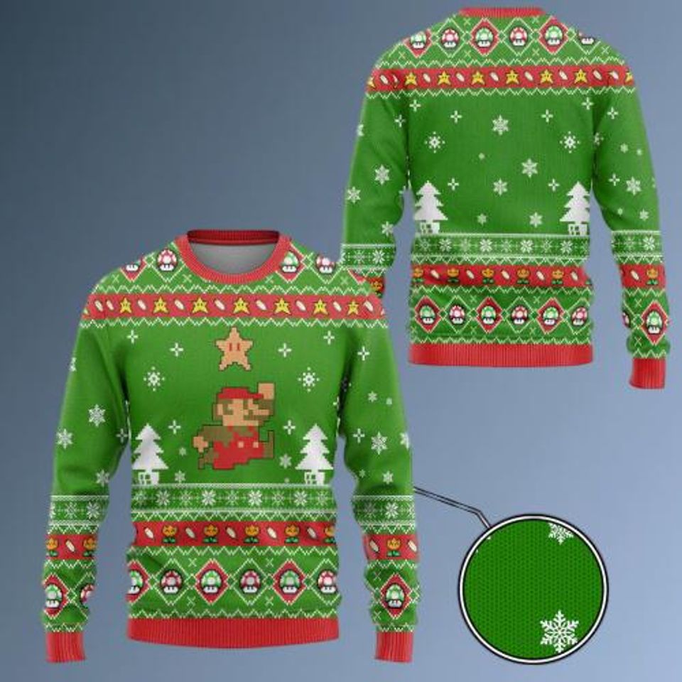 Nintendo Super Mario Custom Ugly Christmas Sweater