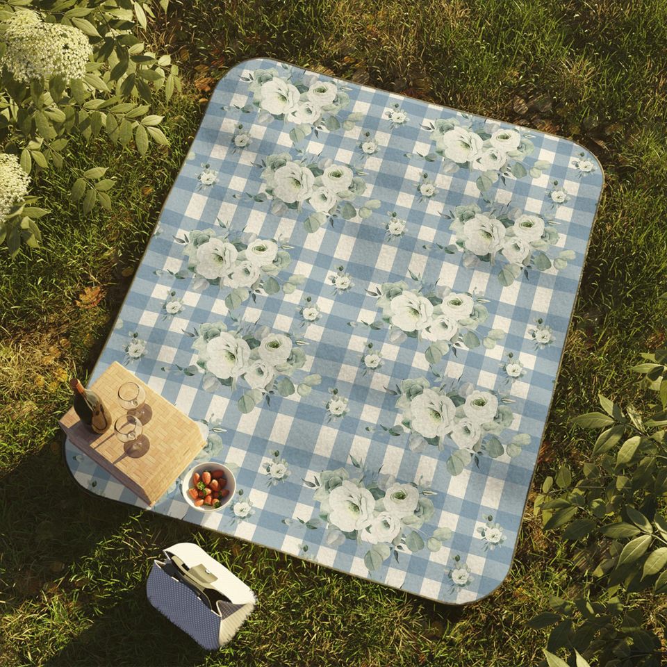 Gingham Floral Picnic Mats