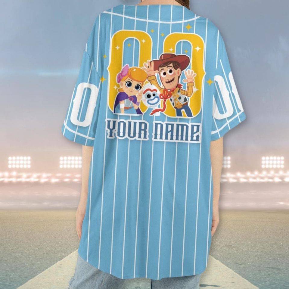 Custom Toy Story Baseball Jersey, Buzz Lightyear Jersey Shirt, Woody Jessie Jersey, Bullseye T-Rex Jersey, Toy Story Friends Jersey