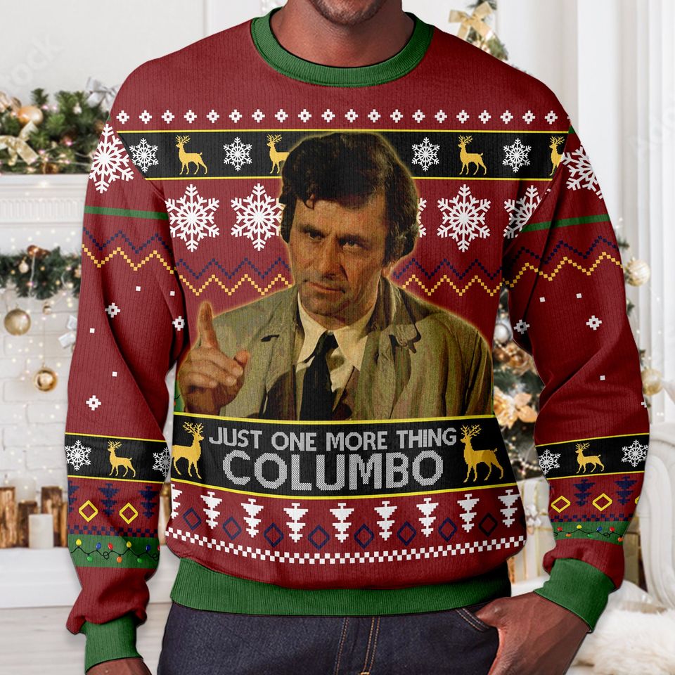 Columbo Christmas Acrylic Wool Blend Ugly Sweater