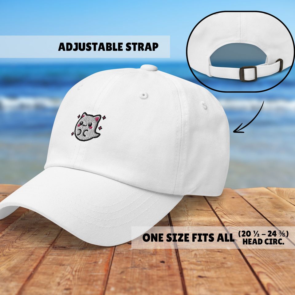 Halloween Ghost Cat Hat  Spooky Embroidered Witch Cat Hat for Pet Lovers