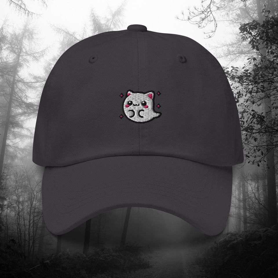 Halloween Ghost Cat Hat  Spooky Embroidered Witch Cat Hat for Pet Lovers