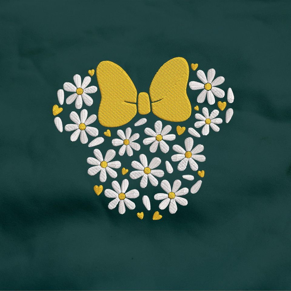Flower Mouse Head Embroidery Sweatshirt Trendy Embroidery Sweatshirt