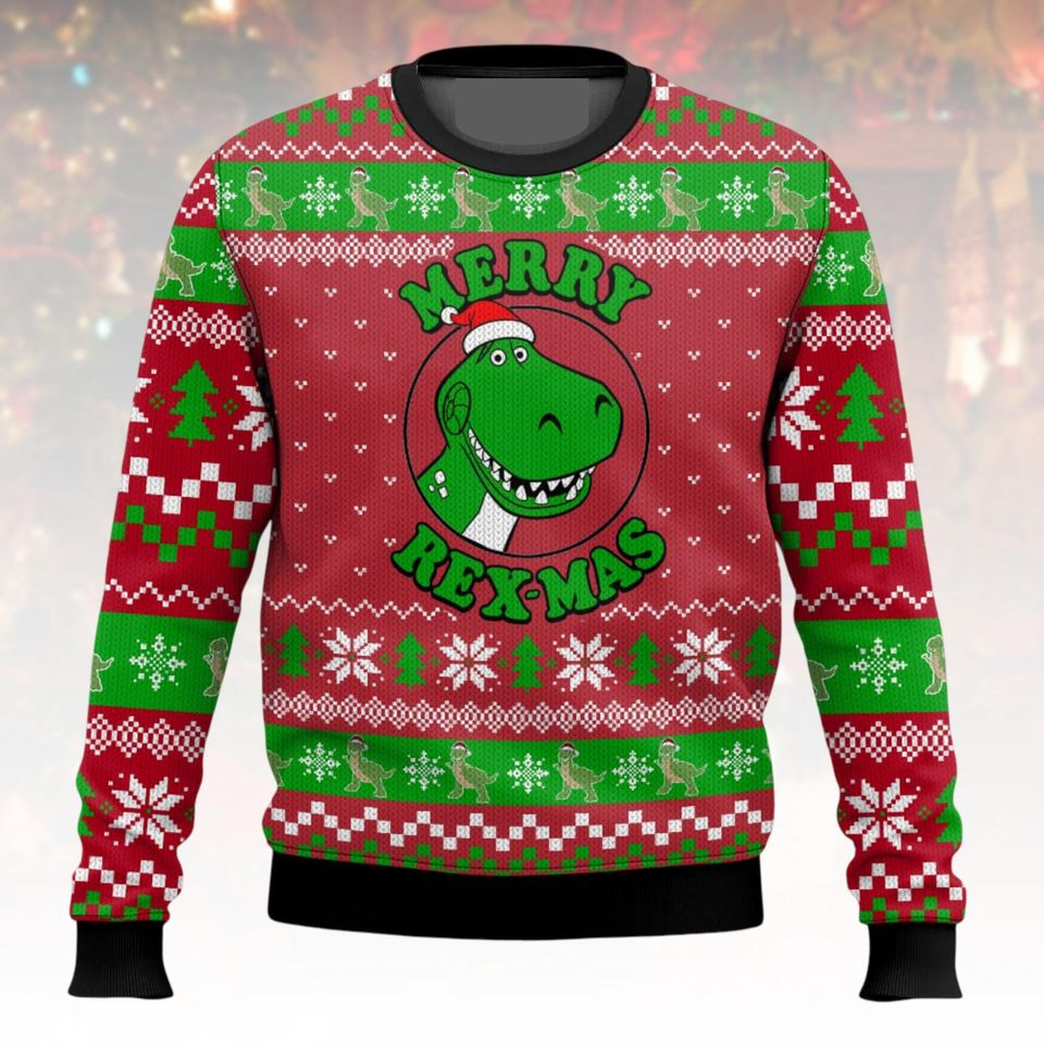 Toy Story Rex Ugly Christmas Sweater, Merry Rexmas Xmas Sweater, Dinosaur Ugly Sweater, Toy Story Sweater, Christmas Gift