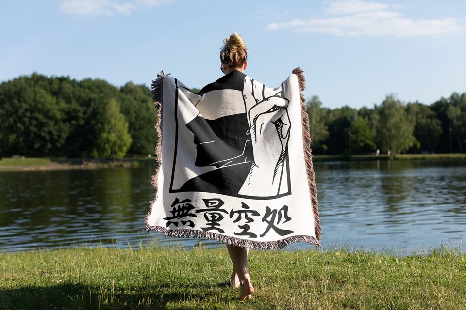 Jujutsu Satoru Woven Blanket, JJK Gojo Gift, Satoru Blanket, Christmas Gift