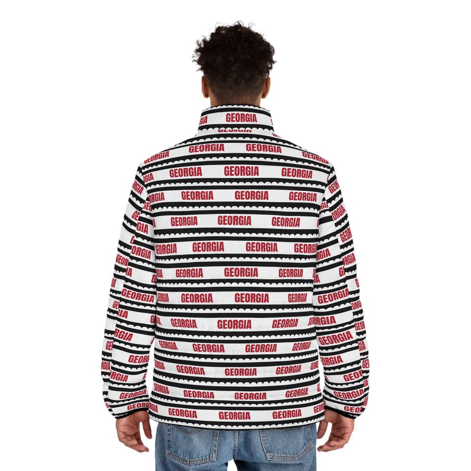 GA bulldogs Men's Puffer Jacket, UGA Football Winter Coat, College Team Fan Outerwear, Game Day Apparel, Sports Gift for Him