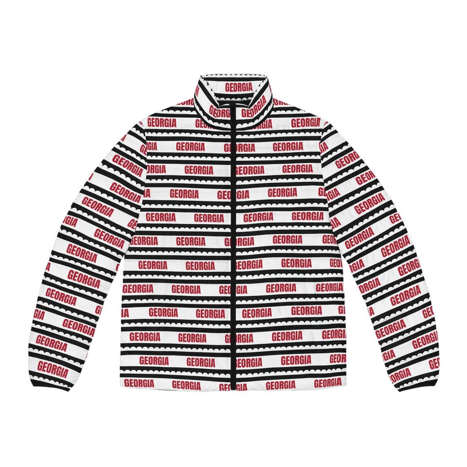 GA bulldogs Men's Puffer Jacket, UGA Football Winter Coat, College Team Fan Outerwear, Game Day Apparel, Sports Gift for Him