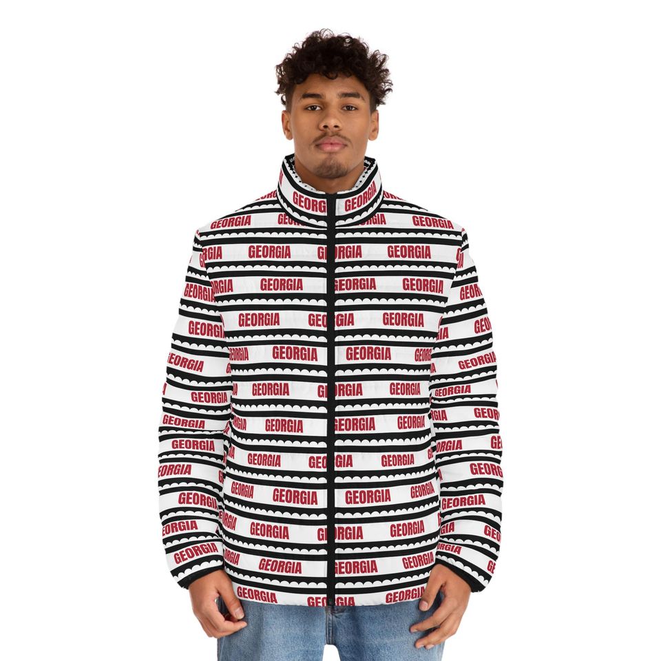 GA bulldogs Men's Puffer Jacket, UGA Football Winter Coat, College Team Fan Outerwear, Game Day Apparel, Sports Gift for Him