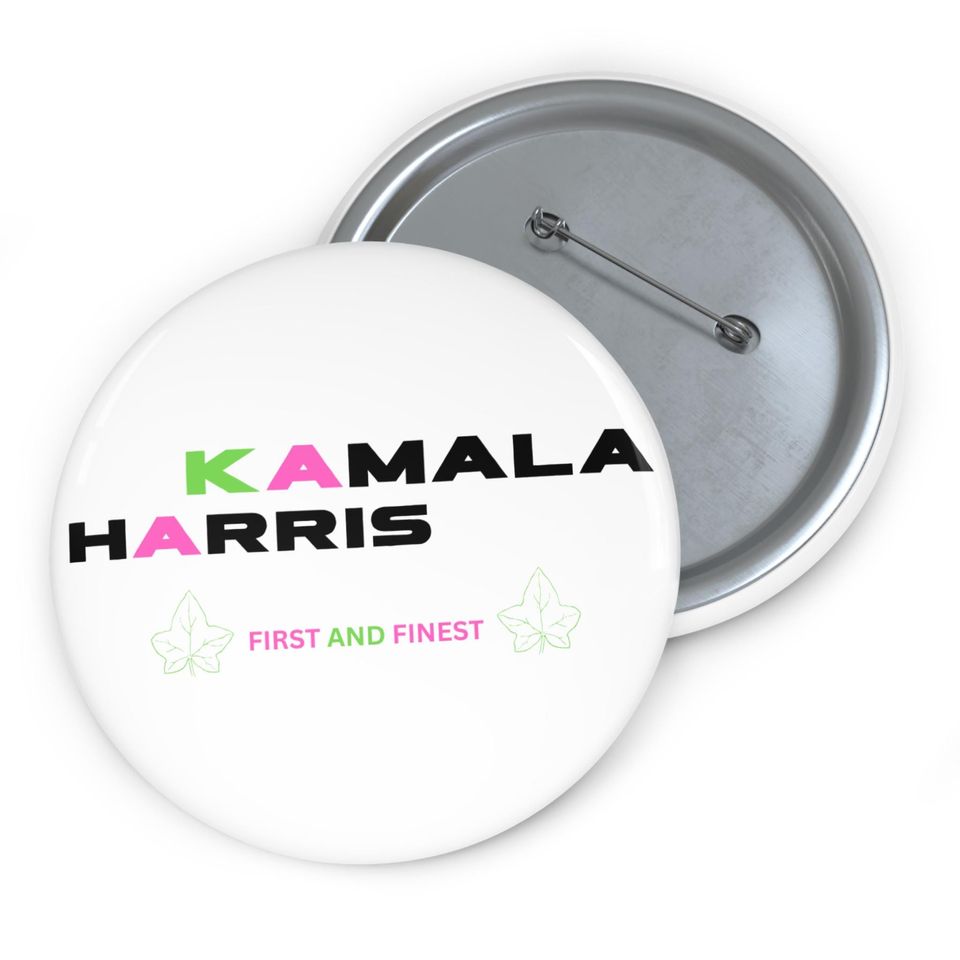 Kamala Harris Pin Button | Election 2024 Accessory, Stylish Gift, AKA Colors