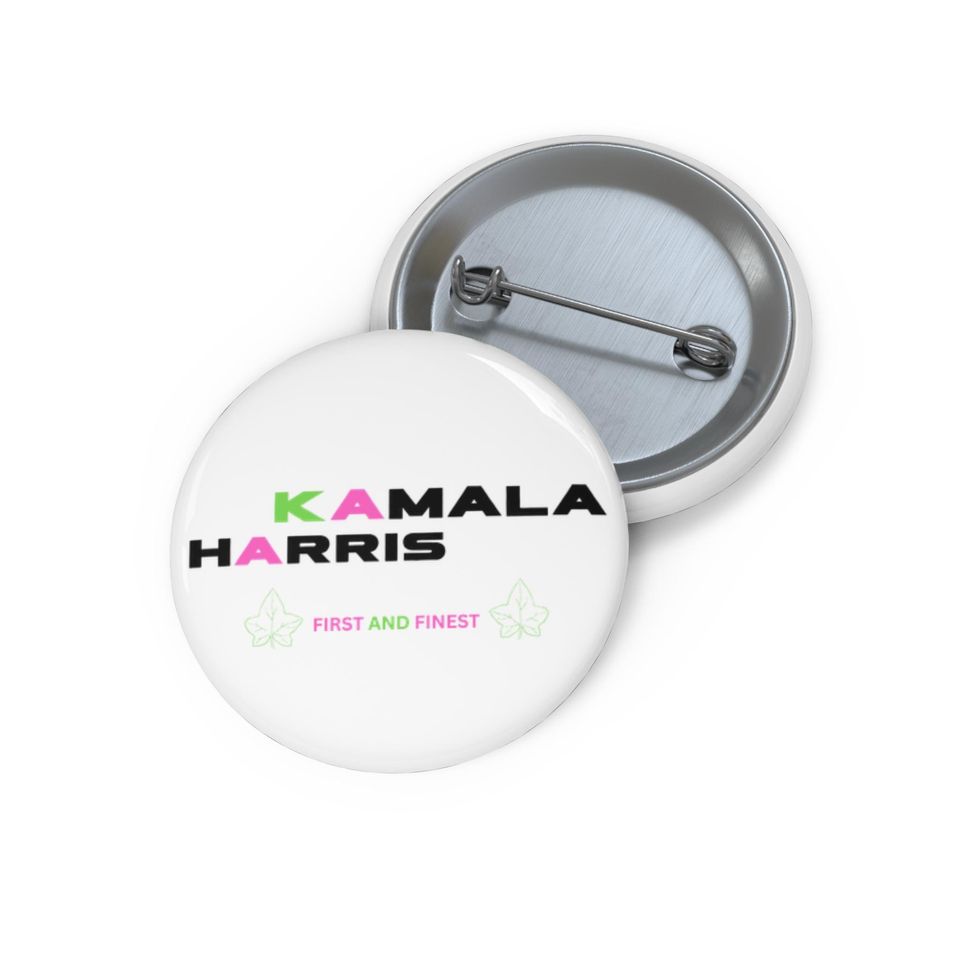 Kamala Harris Pin Button | Election 2024 Accessory, Stylish Gift, AKA Colors