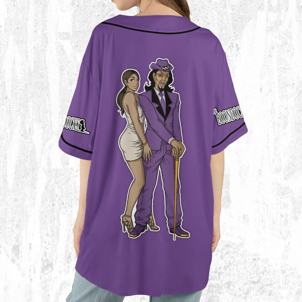 Custom Cartoon Boondocks Slickback Purple Simple Baseball, It Ain't About Lock - It's About Heart Cartoon Baseball Jersey Team Fans Gift