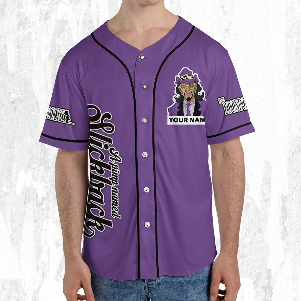 Custom Cartoon Boondocks Slickback Purple Simple Baseball, It Ain't About Lock - It's About Heart Cartoon Baseball Jersey Team Fans Gift