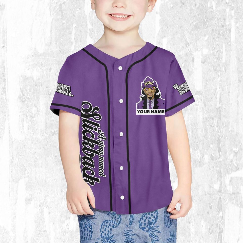 Custom Cartoon Boondocks Slickback Purple Simple Baseball, It Ain't About Lock - It's About Heart Cartoon Baseball Jersey Team Fans Gift