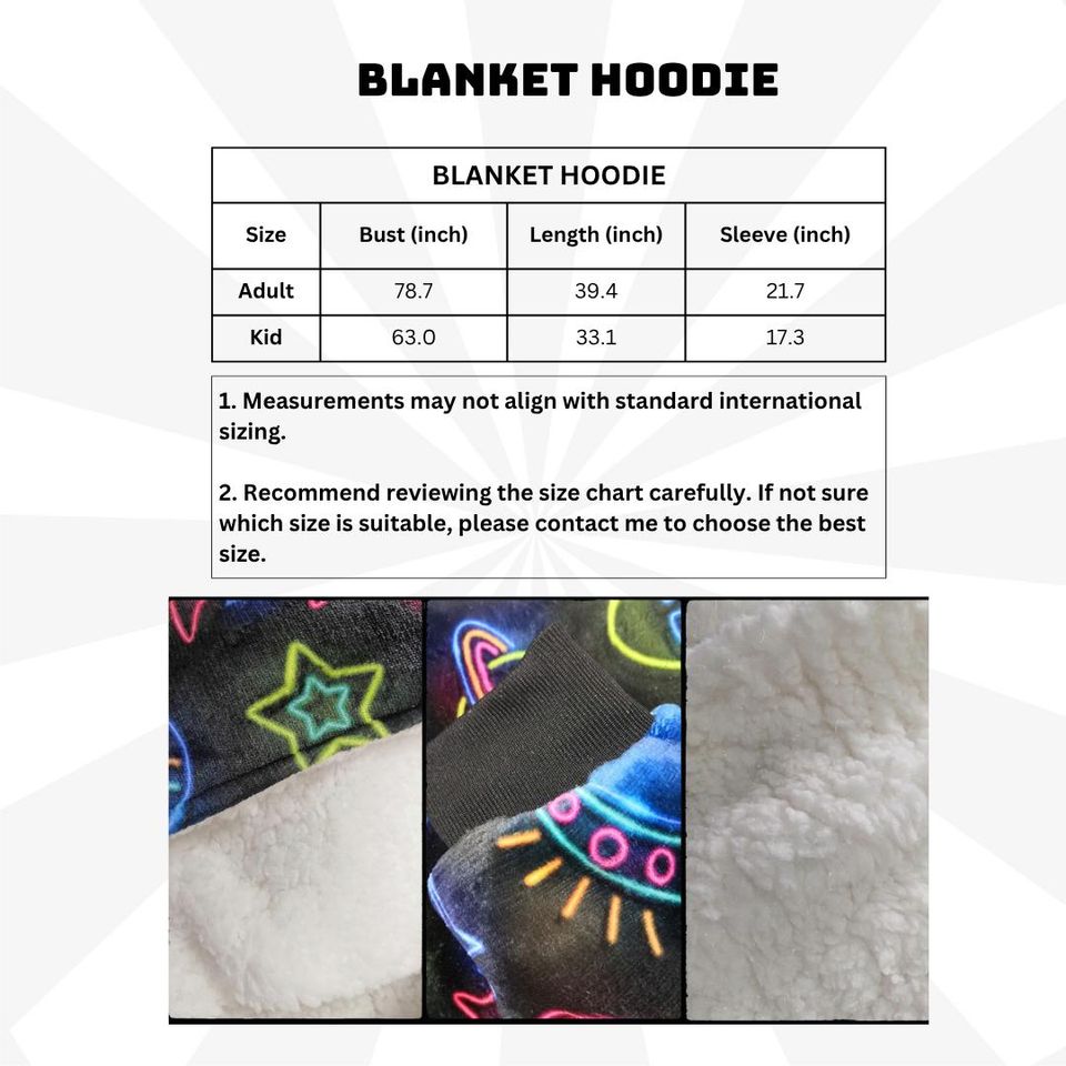 Neon Lights Christmas Blanket Hoodie, Festive Glow Holiday Wearable Blanket, Cozy Oodie Style Gift For Women Man Kid, Xmas Gift