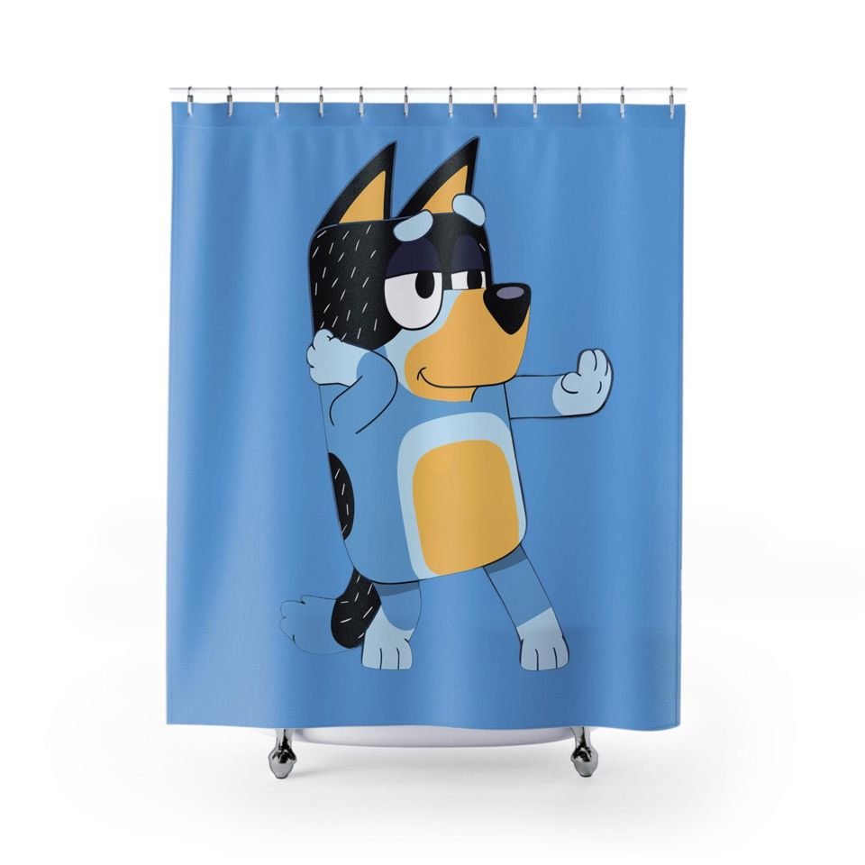 BlueyDad Shower Curtain: Minimalist Bathroom Decor