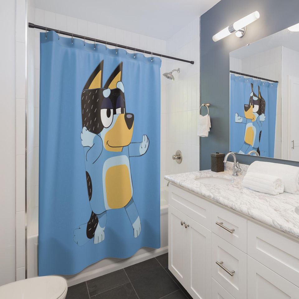 BlueyDad Shower Curtain: Minimalist Bathroom Decor