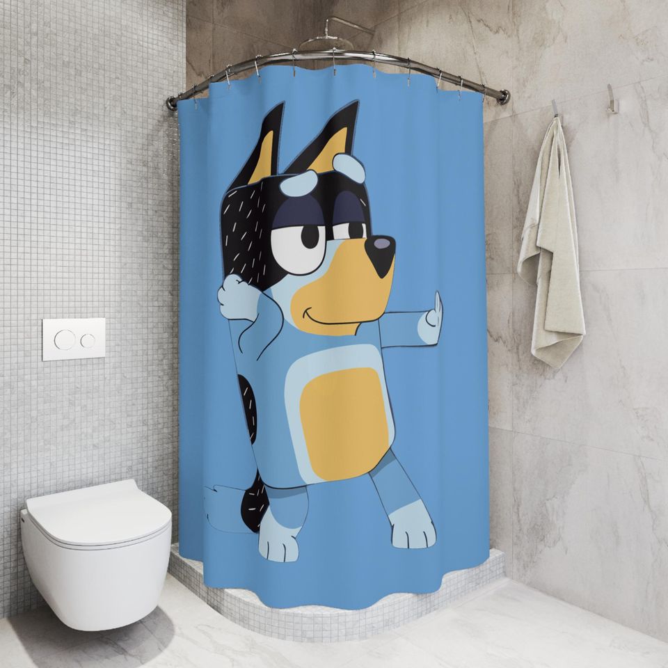 BlueyDad Shower Curtain: Minimalist Bathroom Decor