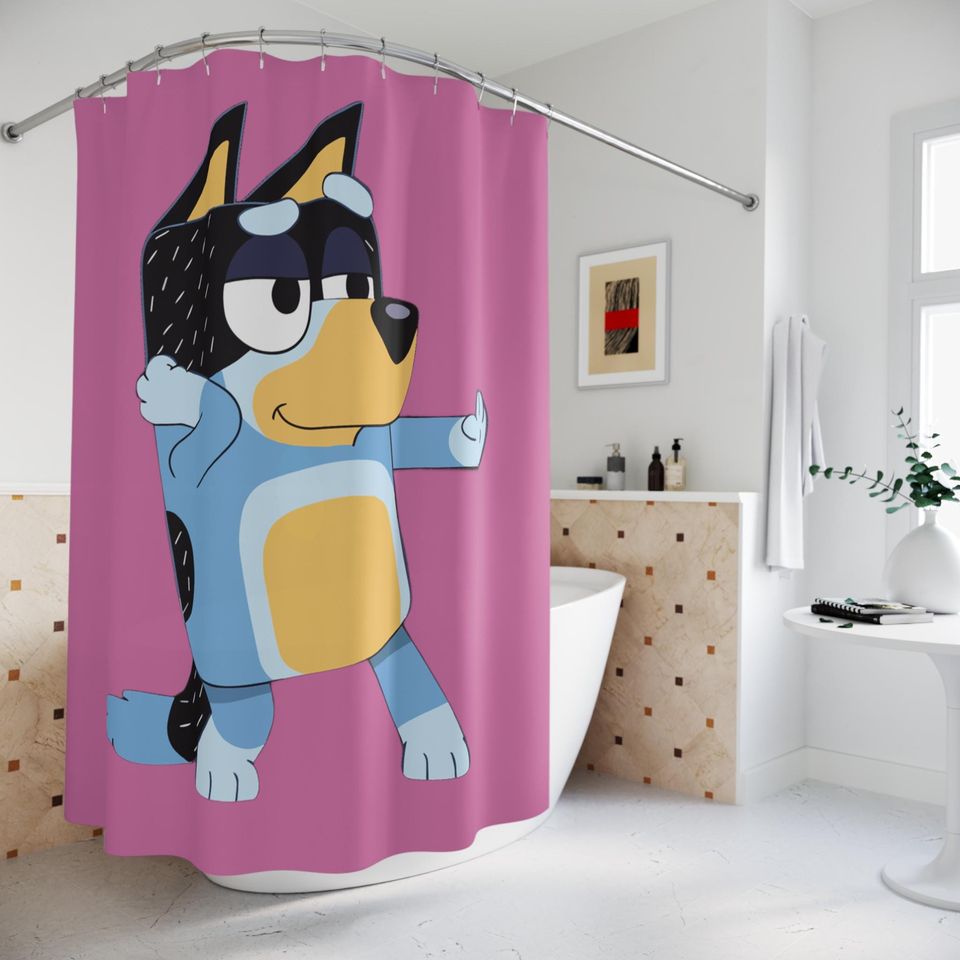 BlueyDad Shower Curtain: Minimalist Bathroom Decor