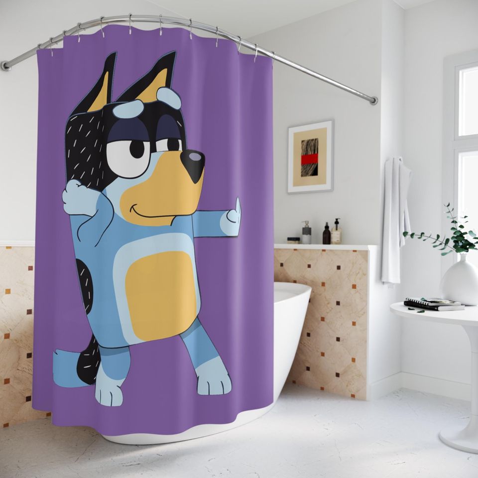 BlueyDad Shower Curtain: Minimalist Bathroom Decor