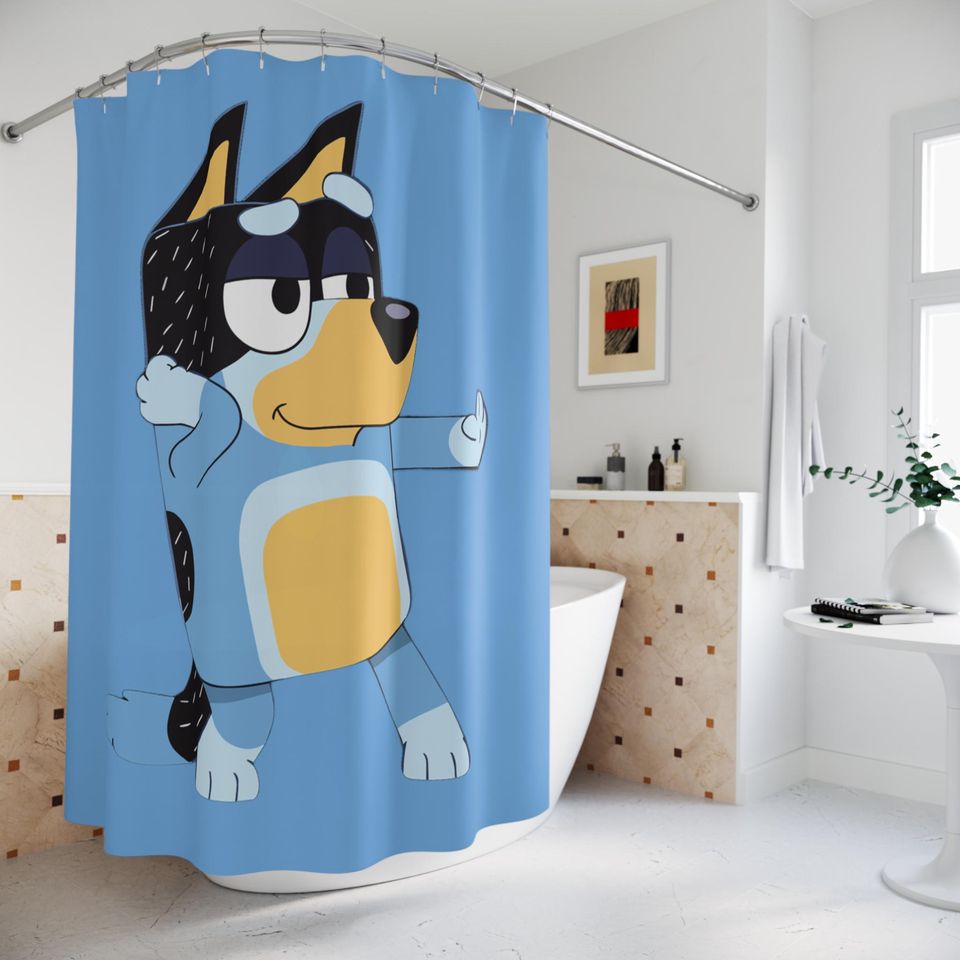 BlueyDad Shower Curtain: Minimalist Bathroom Decor