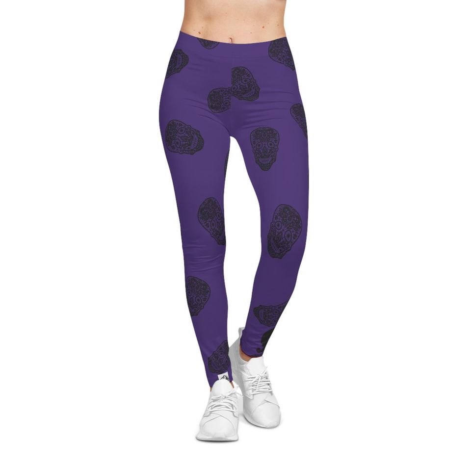 Sugar Skull Polka Dot Leggings: Goth Halloween Style