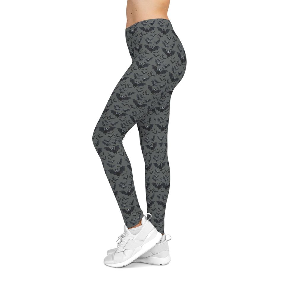 Gothic Bat Print Leggings: Gothcore Yoga Pants