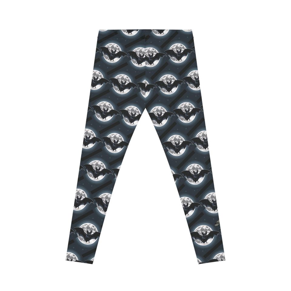 Gothic Bat Print Leggings: Goth-Core Yoga Pants