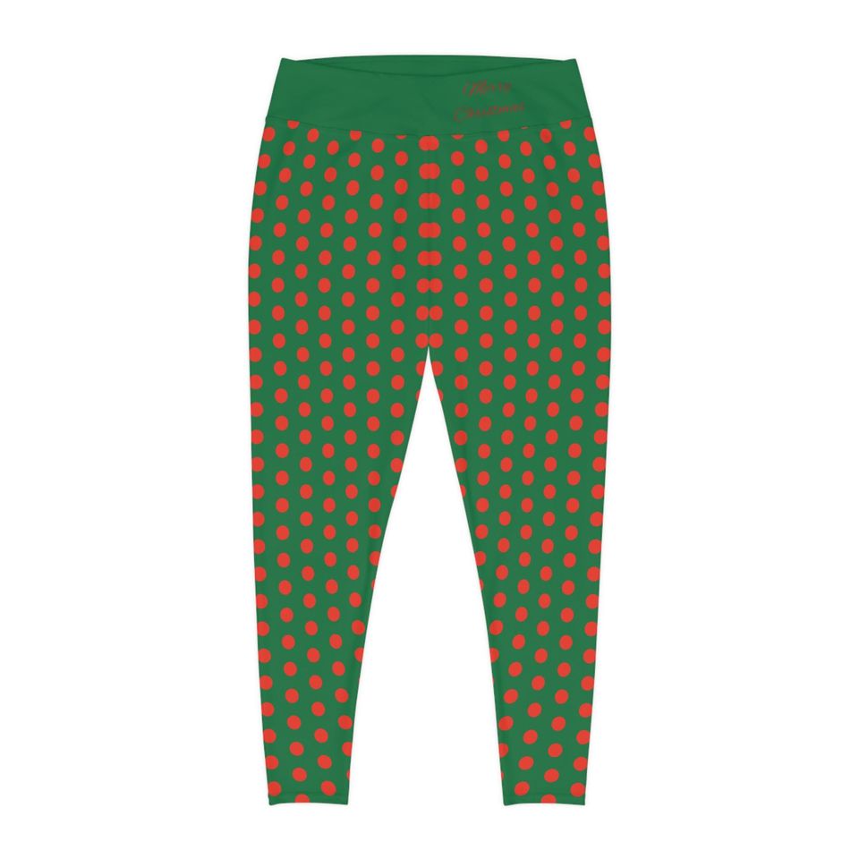 Leggings - Red On Green Polka Dots Trending
