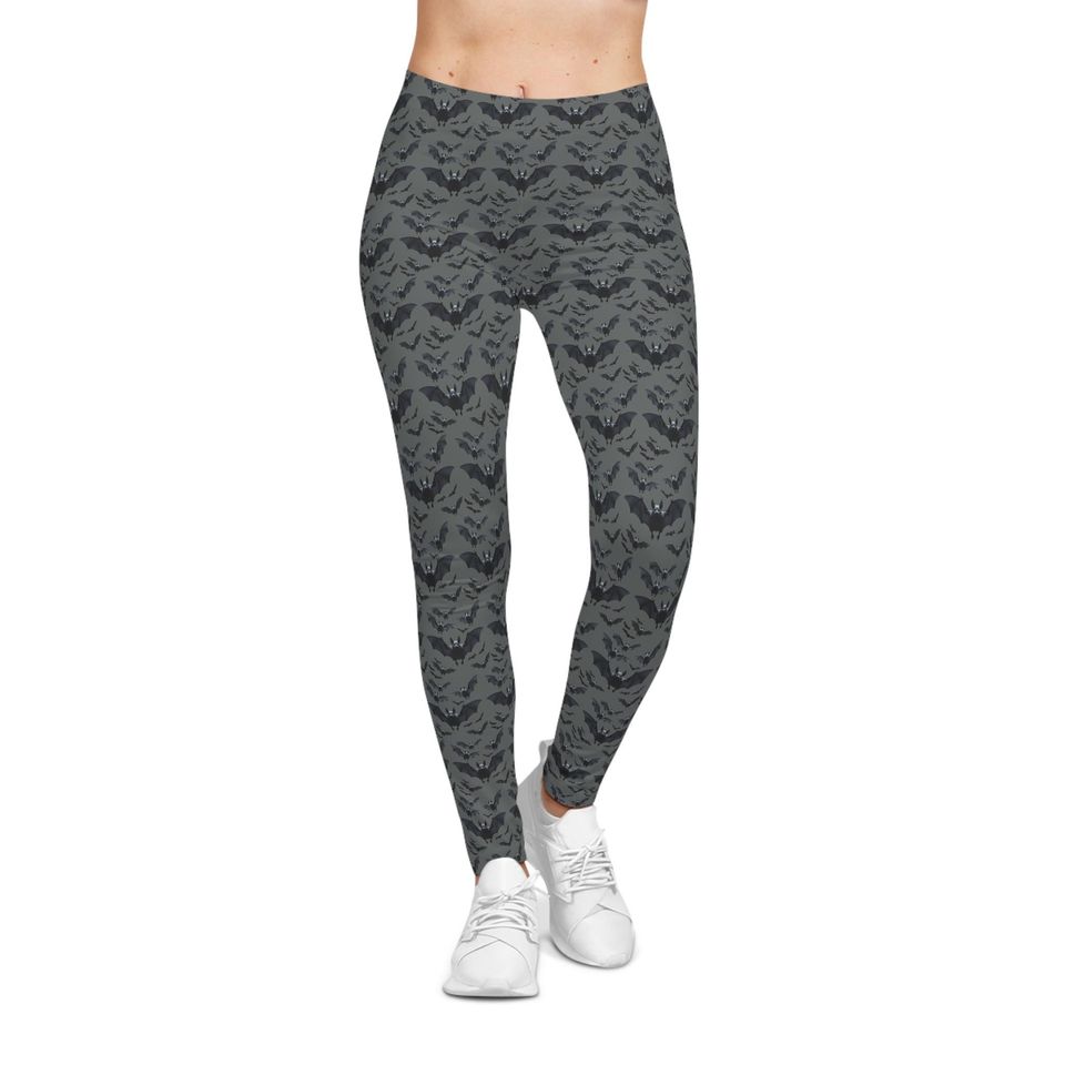 Gothic Bat Print Leggings: Gothcore Yoga Pants