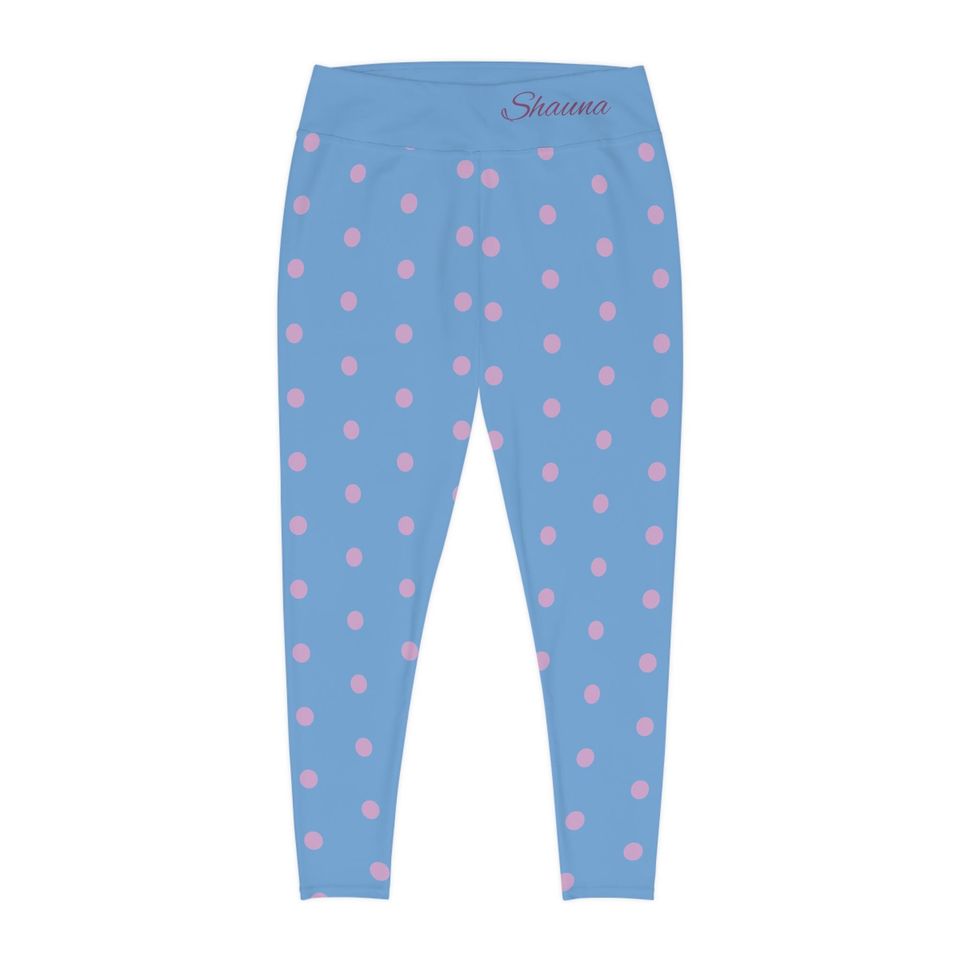 Leggings - Pink On Blue Polka Dots Trending