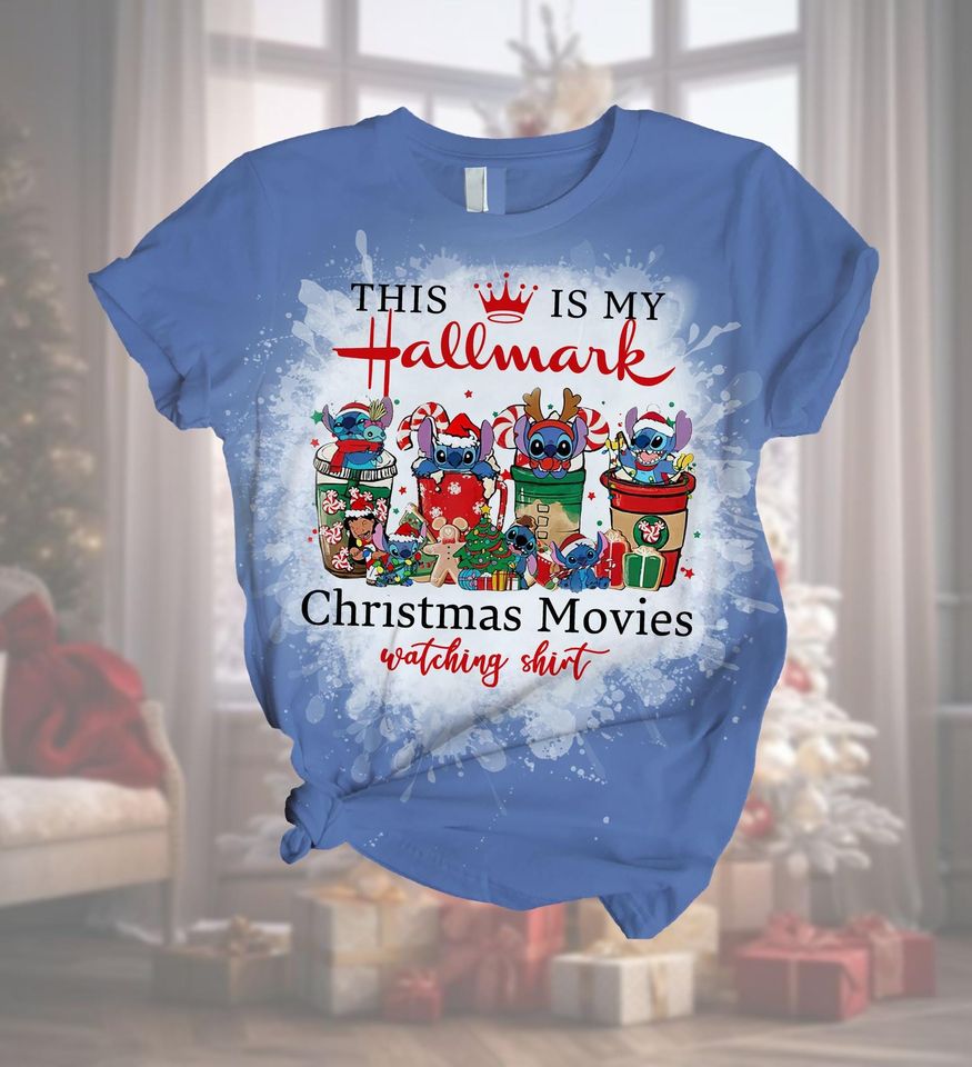 Christmas Lilo And Stitch Pajamas Set, Disney Blue Dog Tshirt