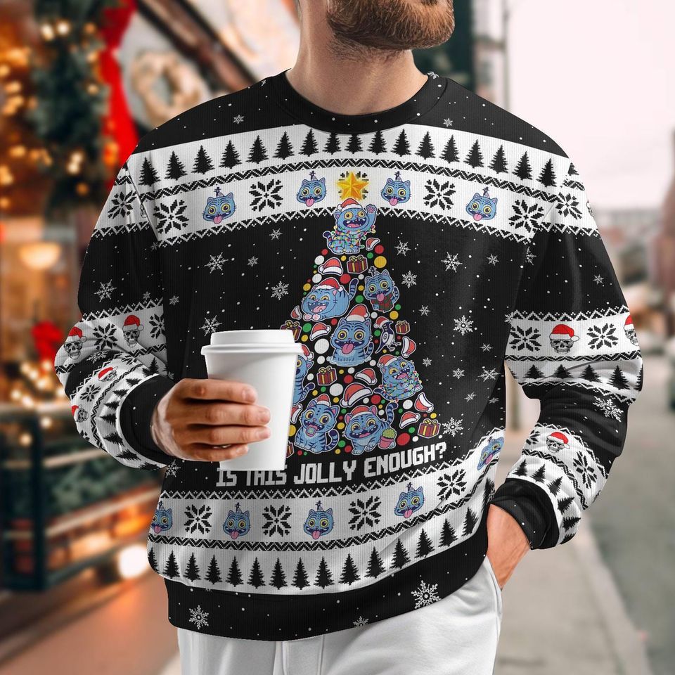 Christmas Derpy Tiger Kids Ugly Sweater, Blue Tiger Kpop Cosplay Kids Sweater, Demon Hunter Costume, Neon Demon Tiger Shirt, Xmas Gift