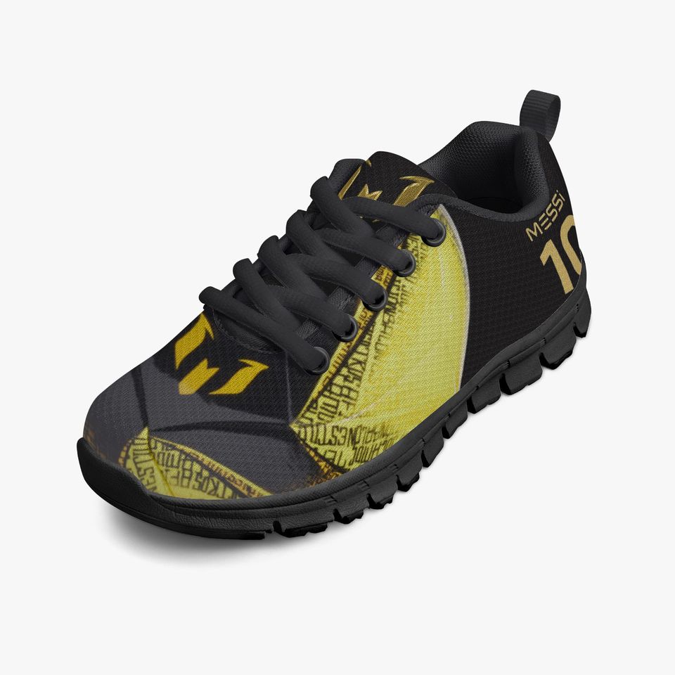 Messi Kids' Lightweight Mesh Sneakers - Black