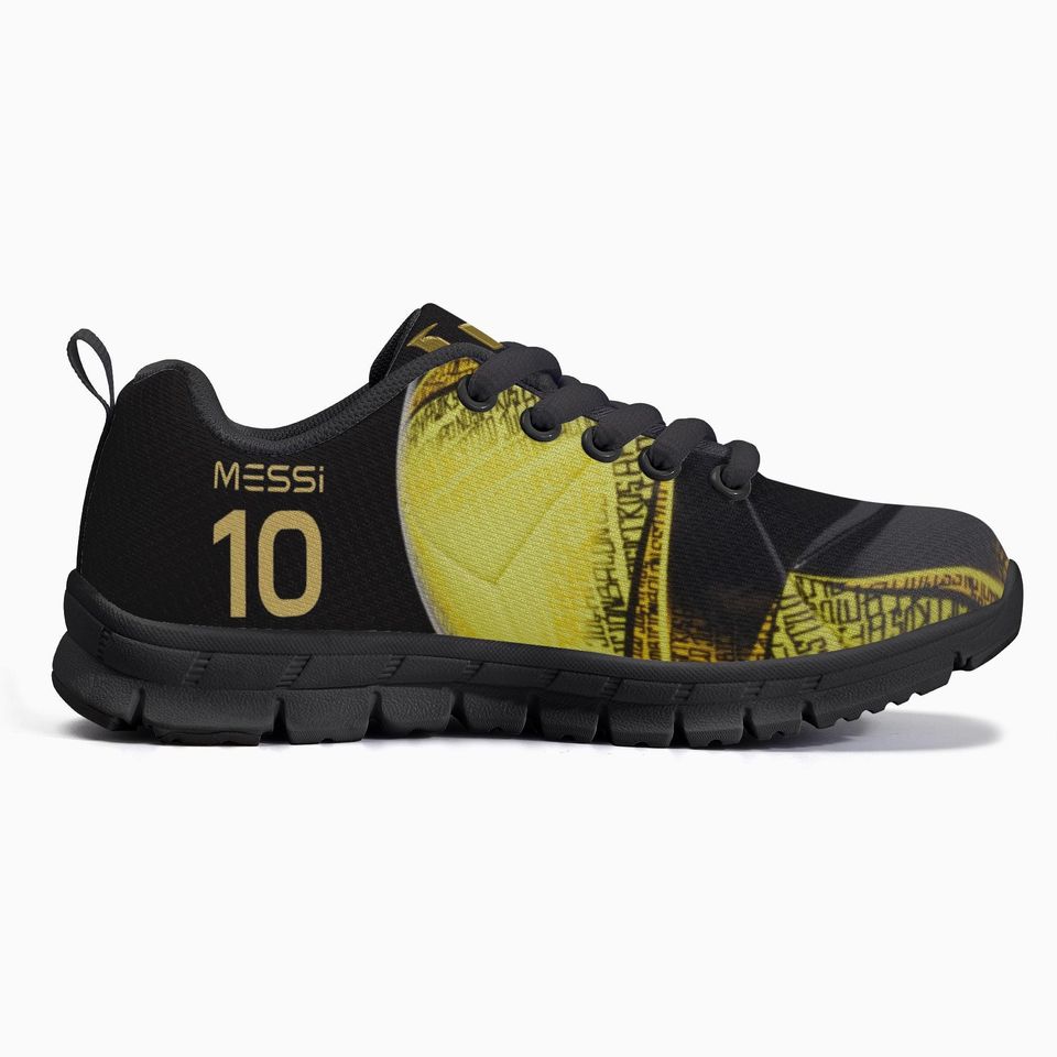 Messi Kids' Lightweight Mesh Sneakers - Black
