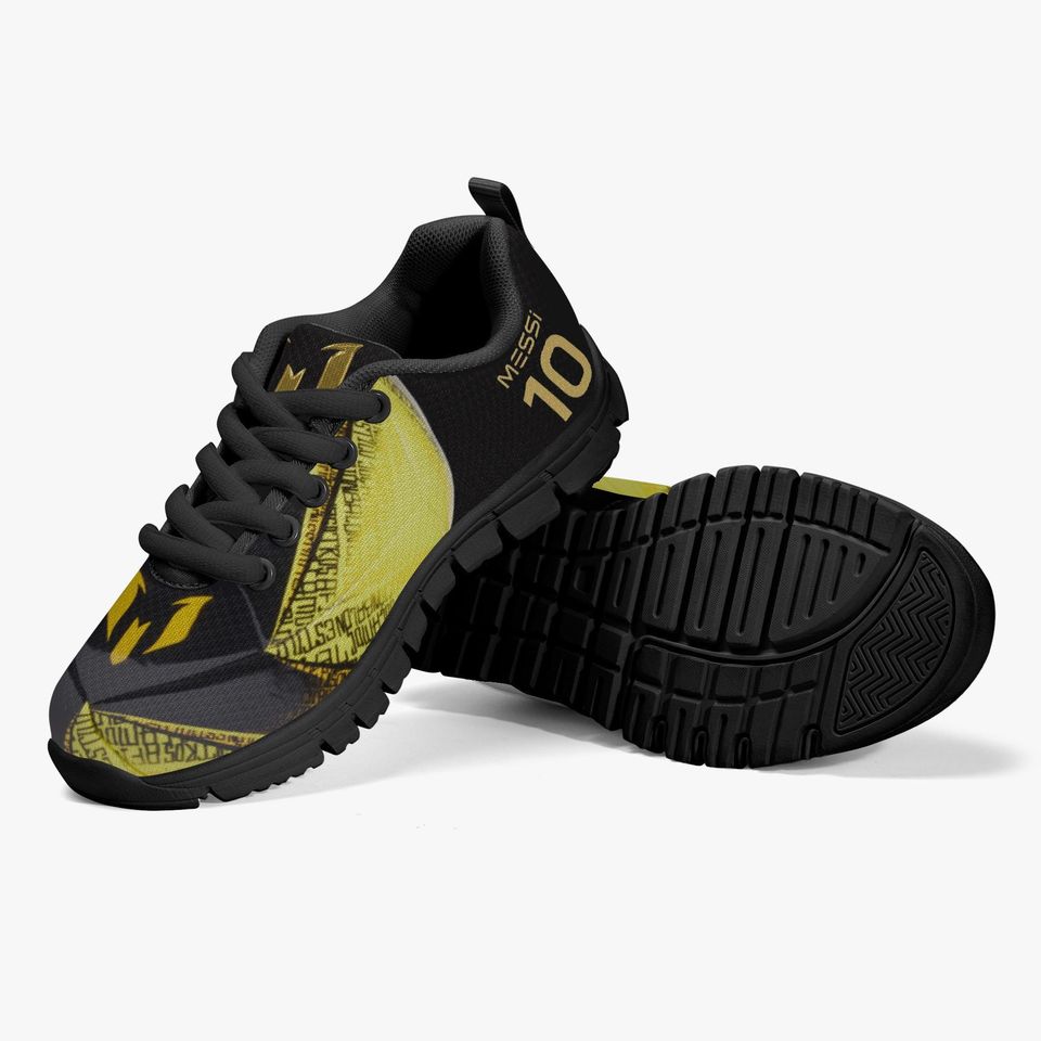 Messi Kids' Lightweight Mesh Sneakers - Black