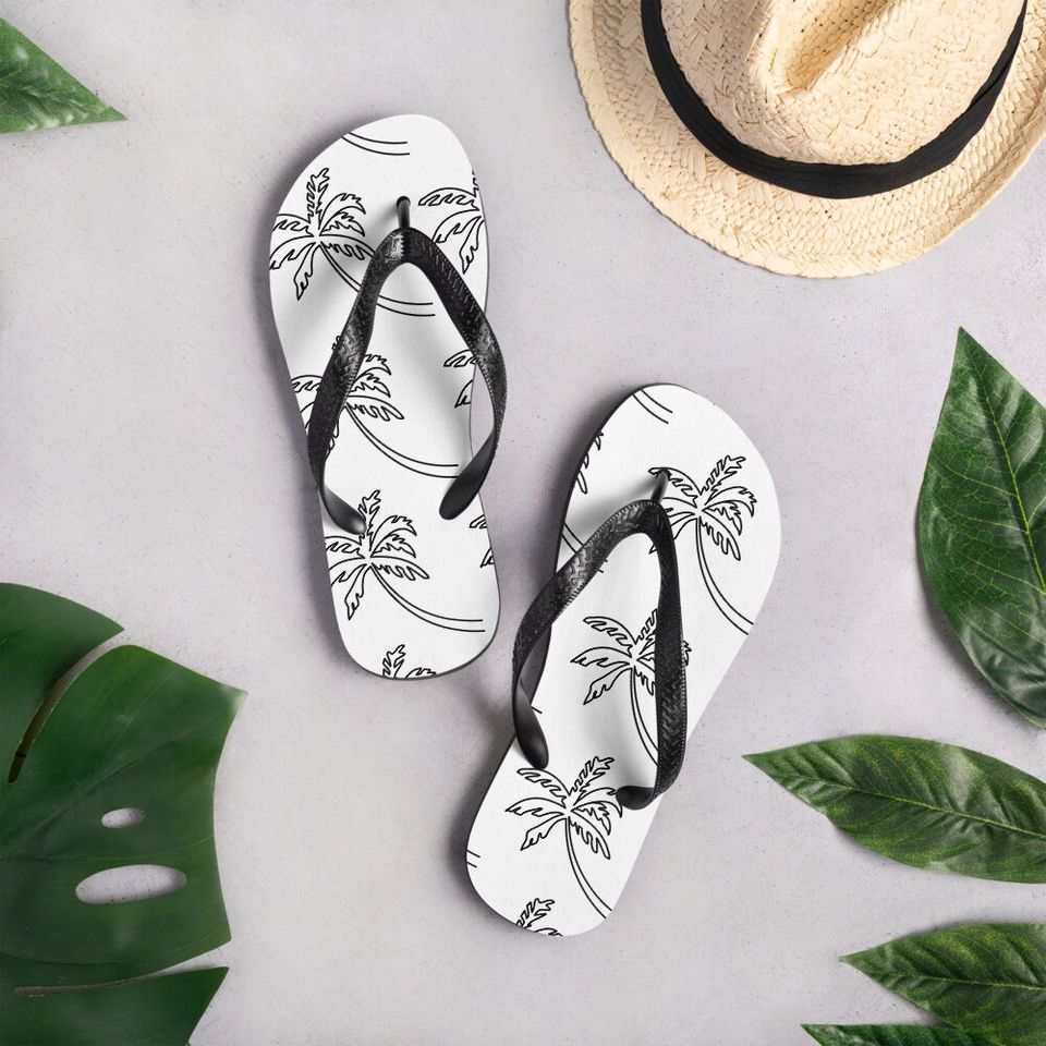 Palm Tree Flip Flops