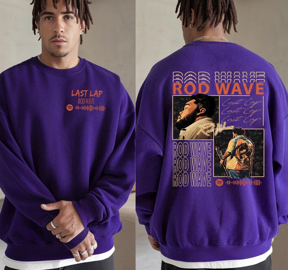Vintage Rod Wave Tour Sweatshirt, Last Lap Tour Double Sided Sweatshirt