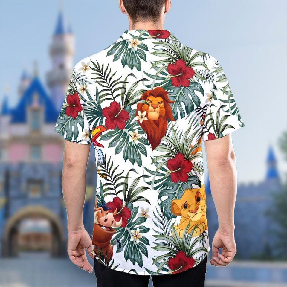 The Lion King Hawaiian Shirt, Simba & Friends Safari Button Up, Disney Tropical Vacation Tee, Animal Kingdom Aloha Shirt, Summer Outfit