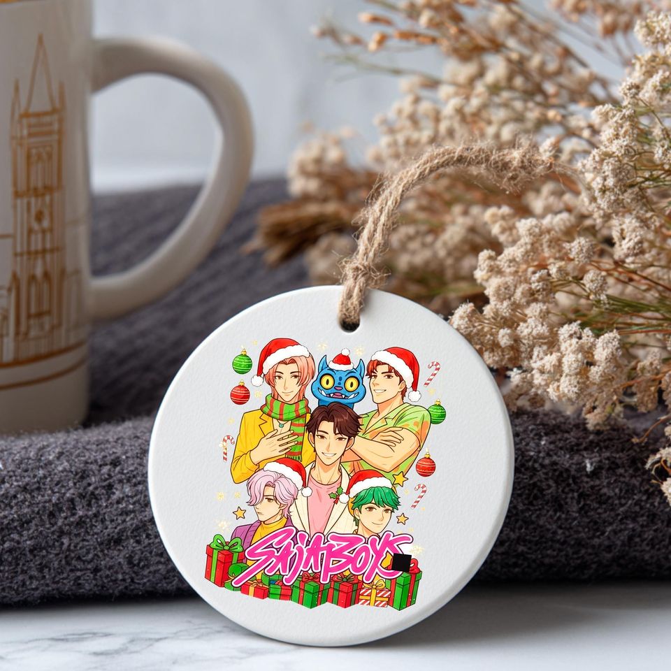 Anime Inspired Demon Hunter Ornament, Porcelain Huntrix Charm, Printed One Side