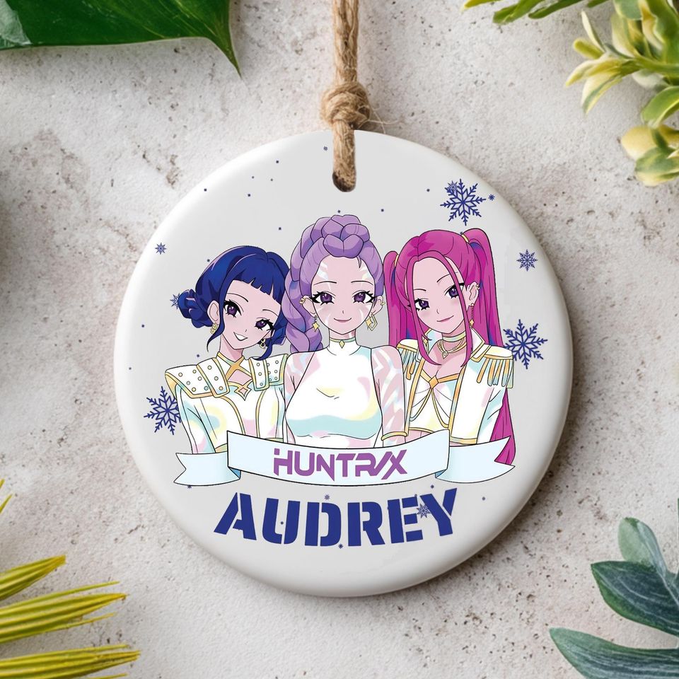 Custom Name Demon Hunters Ornament, KPOP Christmas Keepsake, Gift For Her, Printed One Side