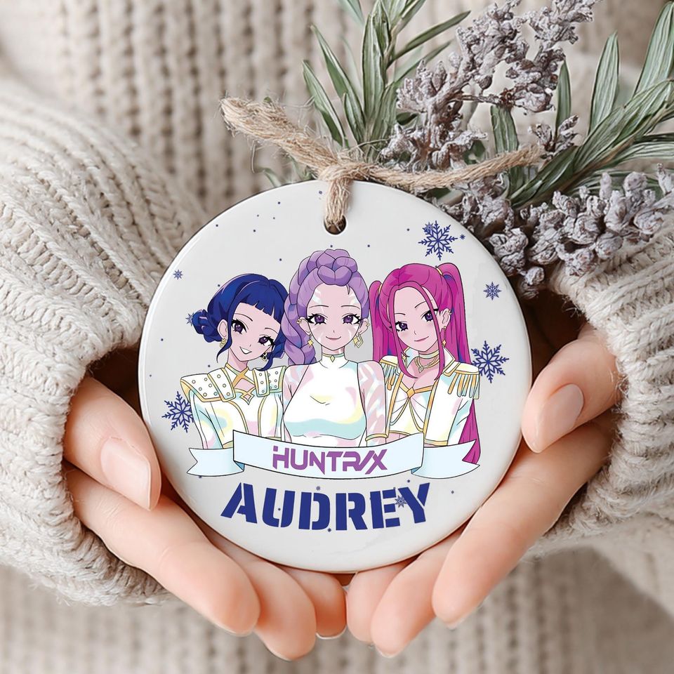 Custom Name Demon Hunters Ornament, KPOP Christmas Keepsake, Gift For Her, Printed One Side