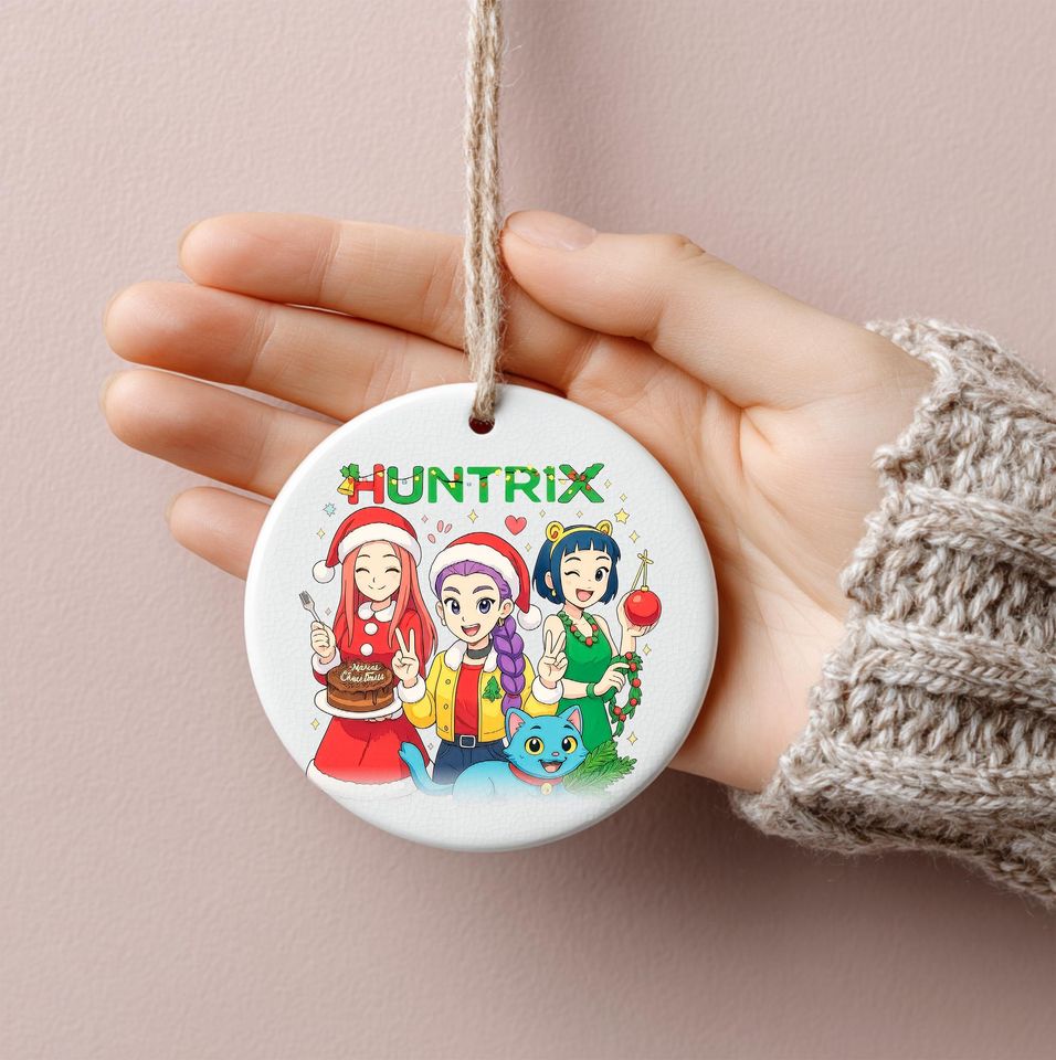 There Are Three Demon Hunter Ceramic Ornament, Huntrix KPOP Ornament 2025, Printed One Side