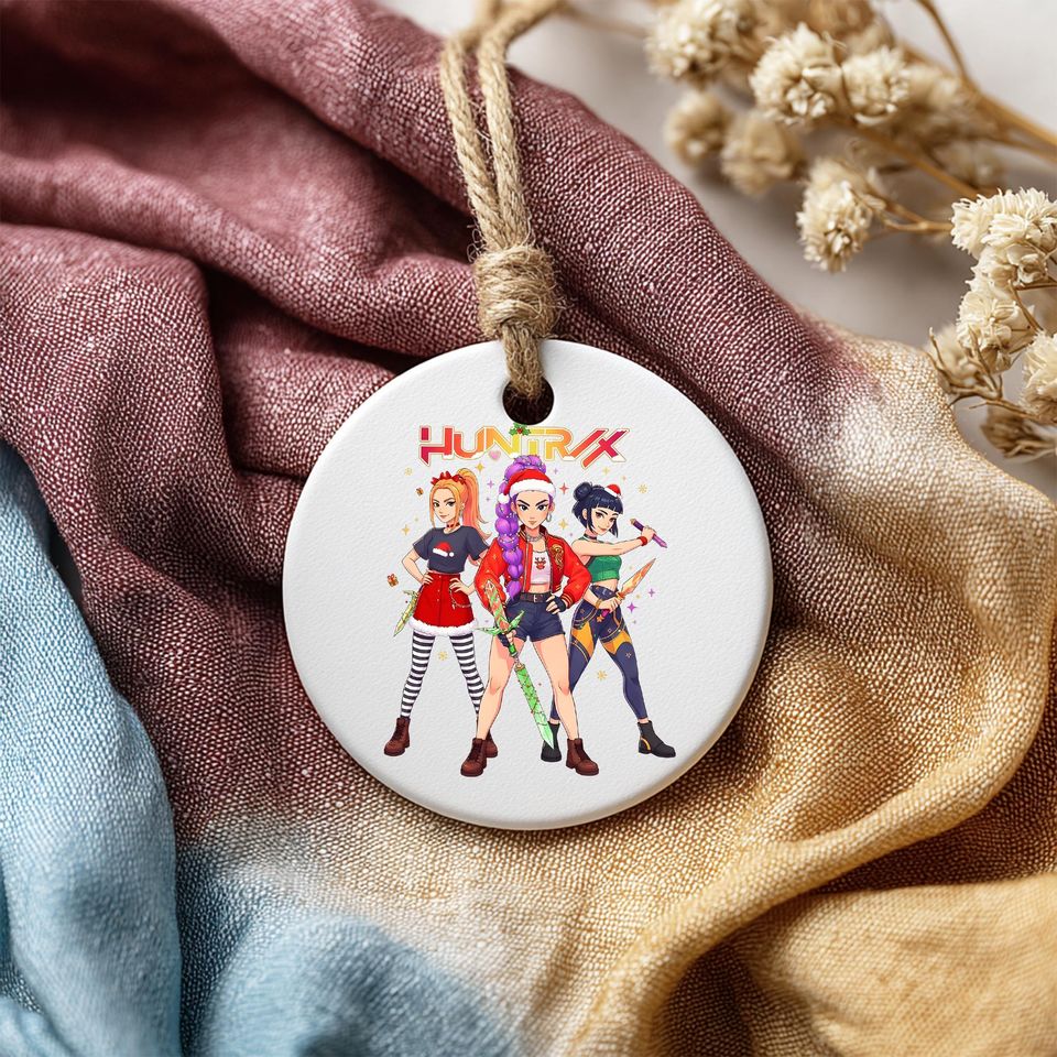 Demon Hunter Christmas Ornament, Custom KPOP Demon Hunter Ornament, Printed One Side