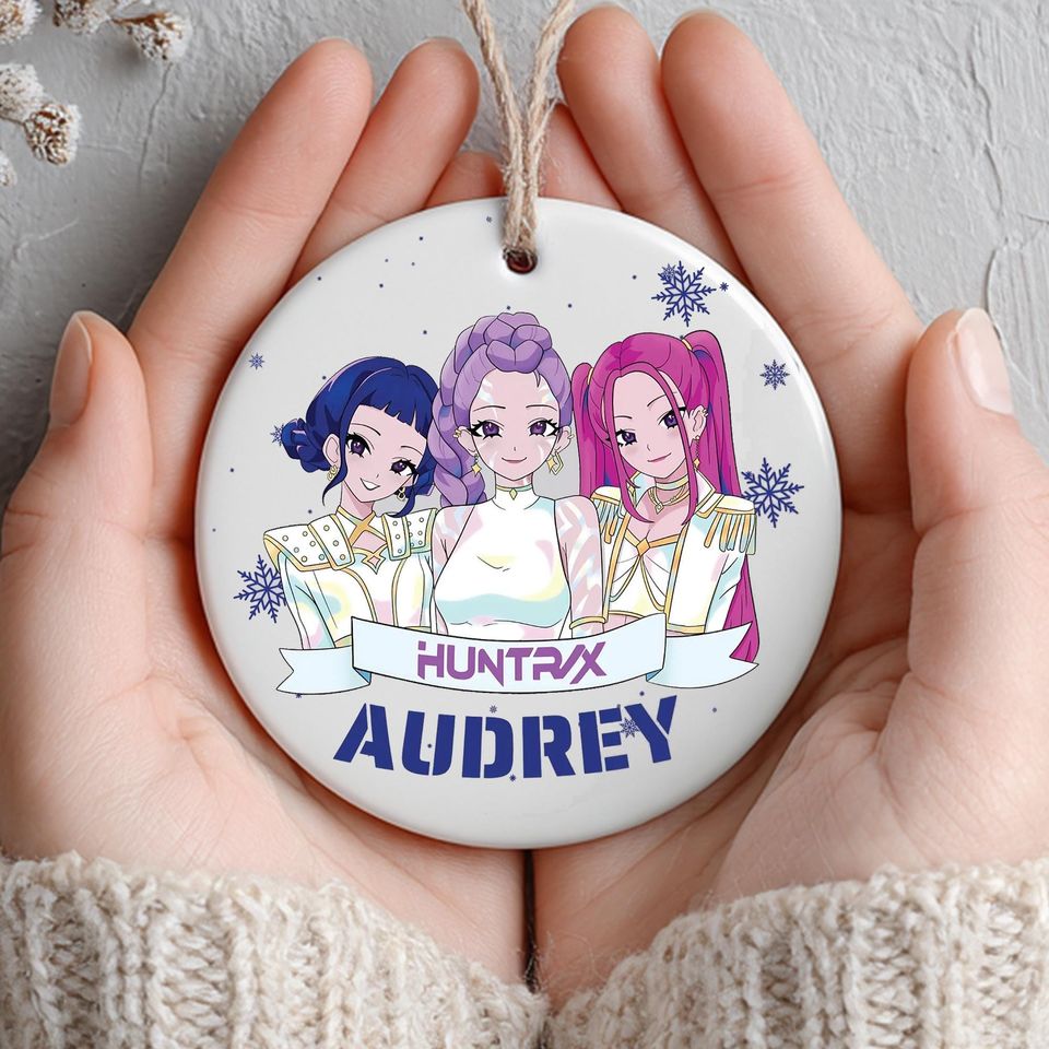 Custom Name Demon Hunters Ornament, KPOP Christmas Keepsake, Gift For Her, Printed One Side