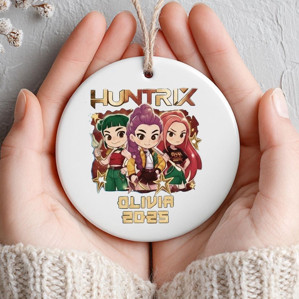 Personalized Name Demon Hunter Ornament, Custom Huntrix Christmas Keepsake, Saja Boys Ornament, Printed One Side