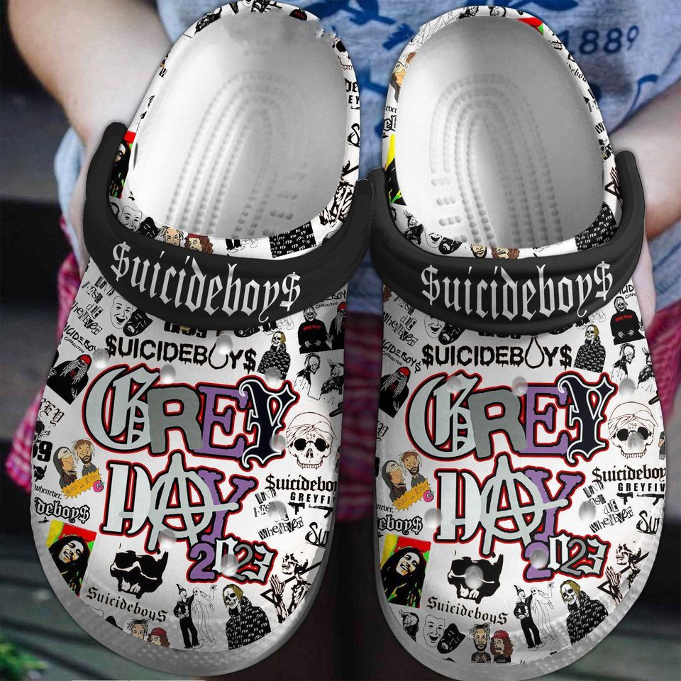 Suicideboys Clogs, Grey Day 2024 Design, Birthday Gift, Gift for Fans