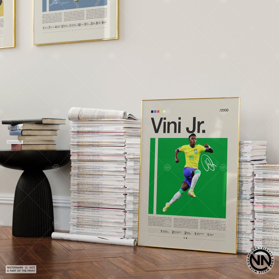 Vinicius Junior Poster, Real Madrid Poster, Soccer Gifts, Sports Poster, Football Player Poster, Sports Bedroom Posters