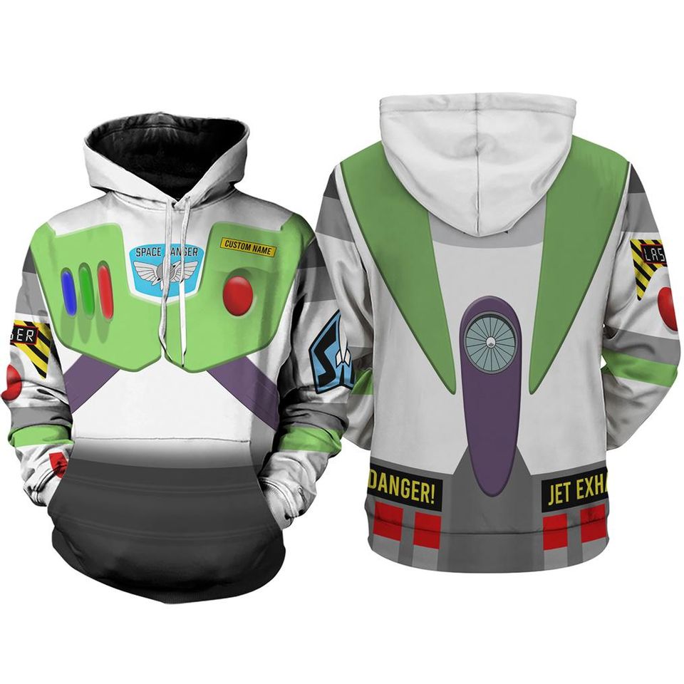 Buzz Lightyear 3D Full Over Print Hoodie, Custome Name Buzz Lightyear Space Ranger Sweatshirt